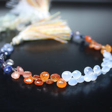 Load image into Gallery viewer, Multi Gemstone Faceted Heart Drop Faceted Loose Gemstone Beads 4&quot; 5mm 6mm - Jalvi &amp; Co.