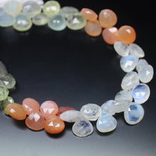 Load image into Gallery viewer, Multi Gemstone Faceted Heart Drop Faceted Loose Gemstone Beads 4&quot; 7mm 9mm - Jalvi &amp; Co.