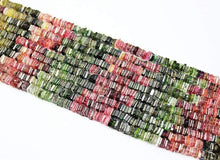 Load image into Gallery viewer, Multi Tourmaline Smooth Square Heishi Cube Loose Gemstone Beads Strand 5mm 8&quot; - Jalvi &amp; Co.