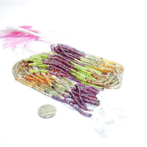 Multi Tundra Shaded Sapphire Rondelle Smooth Loose Gemstone Beads Strand 3mm 14
