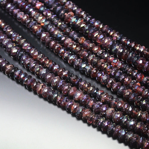 Mystic Red Garnet Faceted Rondelle Gemstone Loose Beads Strand 7mm 8mm 4