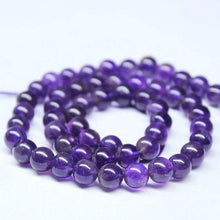 Load image into Gallery viewer, Natural AA Purple Amethyst Smooth Round Ball Loose Gemstone Beads Strand 14&quot; 6mm - Jalvi &amp; Co.