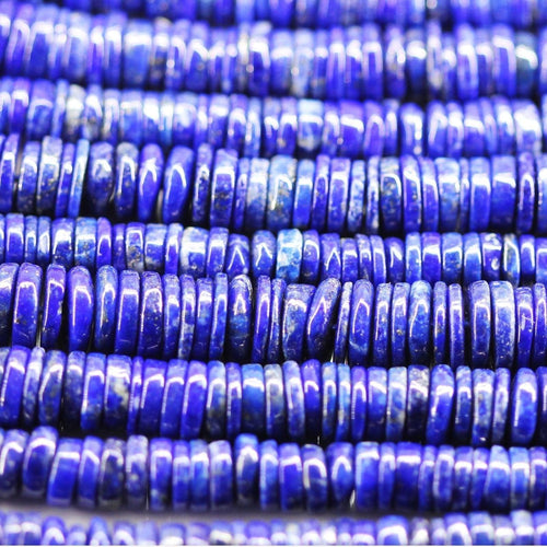 Natural Afghan Blue Lapis Lazuli Smooth Tyre Wheel Gemstone Loose Beads 13