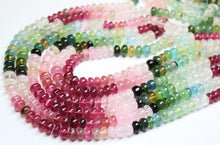 Load image into Gallery viewer, Natural Afghan Tourmaline Smooth Polished Rondelle Beads Strands, 14 inch, 4-4.5mm - Jalvi &amp; Co.