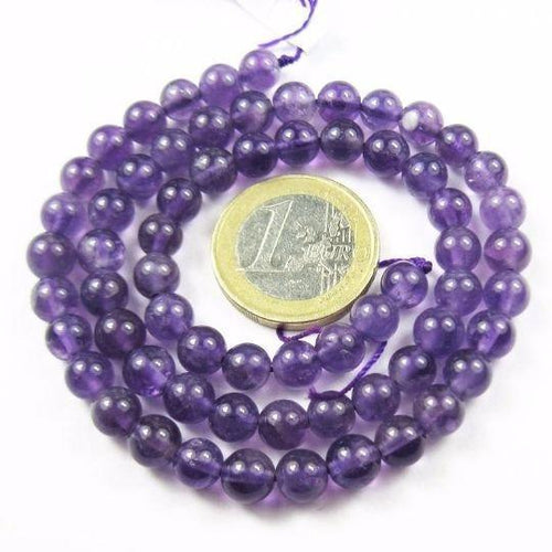 Natural Africa Amethyst Purple Smooth Ball Round Gemstone Loose Beads 6