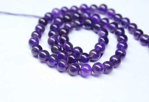 Natural African Amethyst Purple Smooth Ball Round Gemstone Bead Strand 5.5mm 13