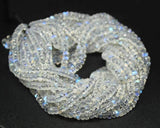Natural African Ceylon Moonstone Faceted Rondelle Loose Beads Strand 14