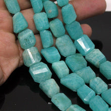 Load image into Gallery viewer, Natural Amazonite Gemstone Tumble Nugget Faceted Craft Beads Strand 10mm 14mm 8&quot; - Jalvi &amp; Co.