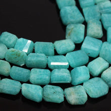 Load image into Gallery viewer, Natural Amazonite Gemstone Tumble Nugget Faceted Craft Beads Strand 10mm 14mm 8&quot; - Jalvi &amp; Co.