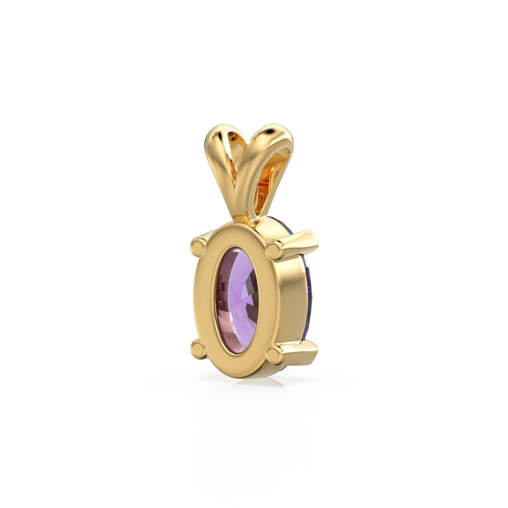 Natural Amethyst Charm, 18k Solid Gold Charm, Handmade Gold Charm, Purple Amethyst Gemstone Pendant Necklace, February Birthstone Charm - Jalvi & Co.