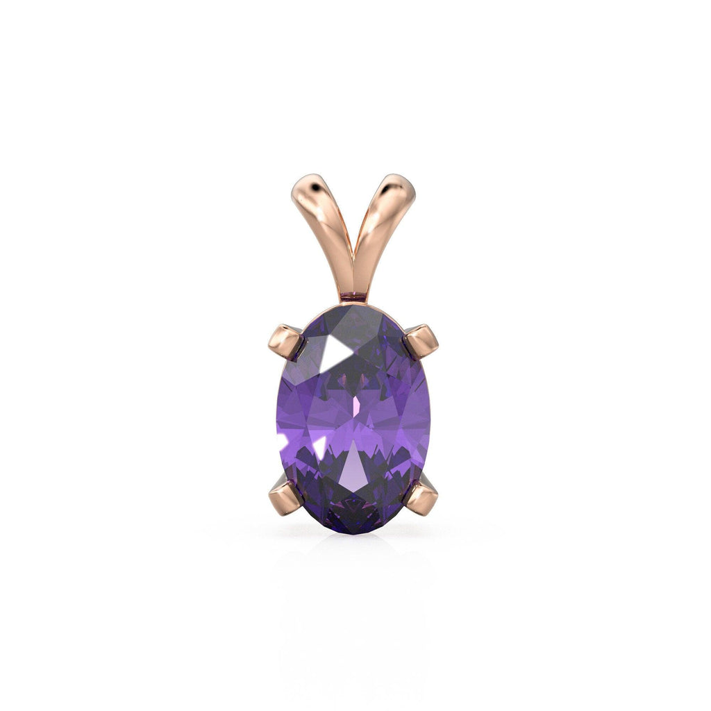 Natural Amethyst Charm, 18k Solid Gold Charm, Handmade Gold Charm, Purple Amethyst Gemstone Pendant Necklace, February Birthstone Charm - Jalvi & Co.