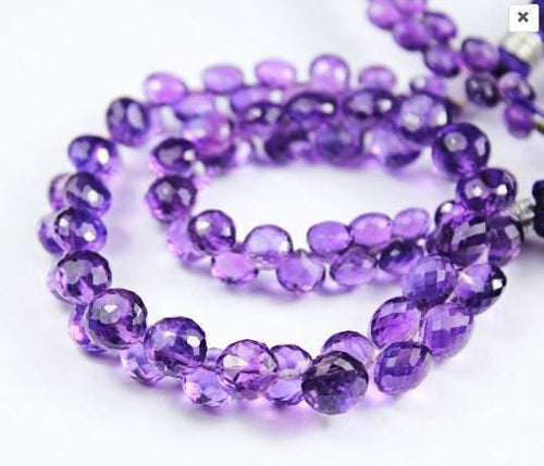 Natural Amethyst Faceted Onion Briolette Drop Gemstone Loose Beads 5mm 6mm 9
