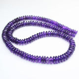 Natural Amethyst Purple Smooth Rondelle Loose Gemstone Beads Strand 5.5-7mm 16