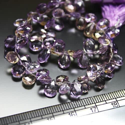 Natural Ametrine Faceted Pear Briolette Loose Gemstone Gems Beads 9" 10mm 14mm - Jalvi & Co.