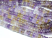 Load image into Gallery viewer, Natural Ametrine Faceted Rondelle Gemstone Loose Craft Beads Strand 8mm 12mm 16&quot; - Jalvi &amp; Co.