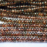 Natural Andalusite Faceted Rondelle Loose Gemstone Beads Strand 13.5