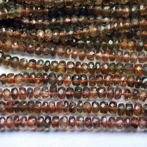 Natural Andalusite Faceted Rondelle Loose Gemstone Beads Strand 13.5