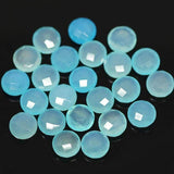 Natural Aqua Chalcedony Faceted Round Beads 10mm 10pc