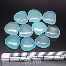 Load image into Gallery viewer, Natural Aqua Chalcedony Smooth Heart Drop Beads 14mm 2pc - Jalvi &amp; Co.