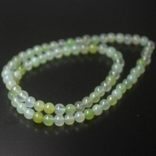 Natural Aqua Chalcedony Smooth Round Beads 5mm 6mm 16inches - Jalvi & Co.