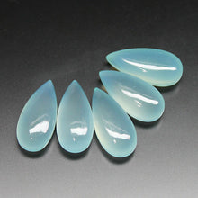 Load image into Gallery viewer, Natural Aqua Chalcedony Smooth Tear Drop Beads 15x7.5mm 4pc - Jalvi &amp; Co.