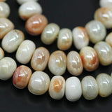 Natural Bi Color Mystic Prehnite Smooth Rondelle Gemstone Loose Beads 6mm 8mm 8