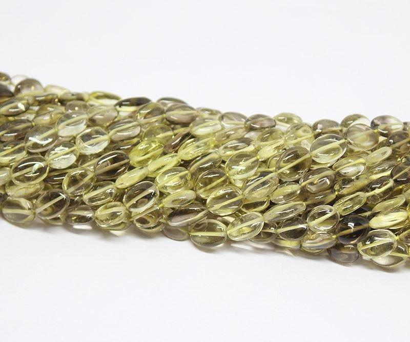 Natural Bi Lemon Quartz Gemstone 3 Strands Smooth Oval Beads Strand 13" 8mm 9mm - Jalvi & Co.