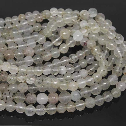 Natural Black Moss Quartz Smooth Polished Round Beads Ball Strand 5mm 6mm 13