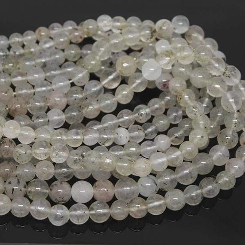 Natural Black Moss Quartz Smooth Polished Round Beads Ball Strand 5mm 6mm 13