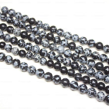 Load image into Gallery viewer, Natural Black Obsidian Smooth Round Beads 8mm 8.5mm 14inches - Jalvi &amp; Co.