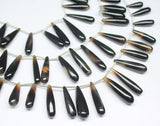 Natural Black Onyx Faceted Tear Drop Beads 23mm 33mm 8inches