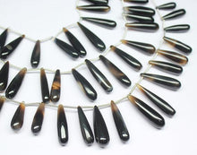 Load image into Gallery viewer, Natural Black Onyx Faceted Tear Drop Beads 23mm 33mm 8inches - Jalvi &amp; Co.