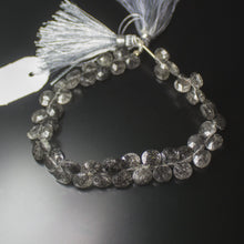 Load image into Gallery viewer, Natural Black Rutile Quartz Faceted Pear Drop Beads 8mm 8inches - Jalvi &amp; Co.