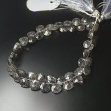 Load image into Gallery viewer, Natural Black Rutile Quartz Faceted Pear Drop Beads 8mm 8inches - Jalvi &amp; Co.