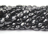 Natural Black Spinel Faceted Oval Loose Gemstone Spacer Beads Strand 7mm 14