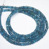 Natural Blue Apatite Faceted Rondelle Beads 4mm 14