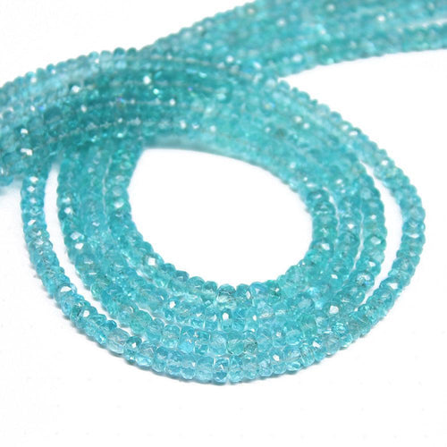 Natural Blue Apatite Faceted Rondelle Loose Gemstone Spacer Beads Strand 13