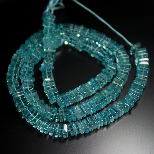 Natural Blue Apatite Smooth Heishi Square Beads 5mm 6mm 16