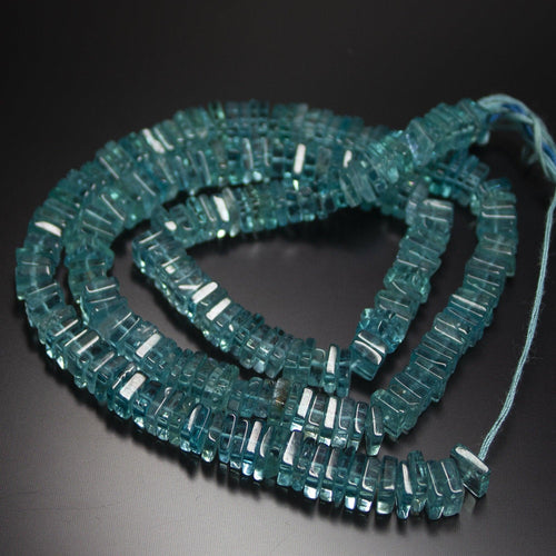 Natural Blue Apatite Smooth Heishi Square Beads 5mm 6mm 16