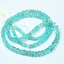 Load image into Gallery viewer, Natural Blue Apatite Smooth Rondelle Loose Gemstone Beads Strand 10&quot; 3mm 6mm - Jalvi &amp; Co.