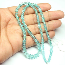 Load image into Gallery viewer, Natural Blue Apatite Smooth Rondelle Loose Gemstone Beads Strand 10&quot; 3mm 6mm - Jalvi &amp; Co.