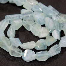 Load image into Gallery viewer, Natural Blue Aquamarine Faceted Nugget Beads 10.5mm 13.5mm 8inches - Jalvi &amp; Co.