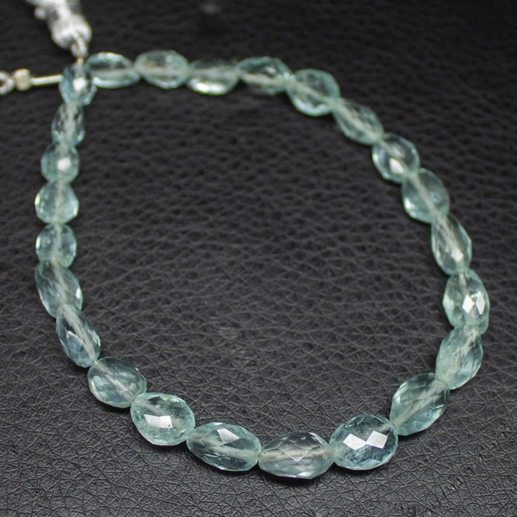 Natural Blue Aquamarine Faceted Oval Cut Gemstone Loose Beads Strand 7mm 10mm 4" - Jalvi & Co.