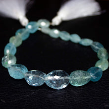 Load image into Gallery viewer, Natural Blue Aquamarine Faceted Oval Cut Gemstone Loose Beads Strand 9mm 15mm 4&quot; - Jalvi &amp; Co.