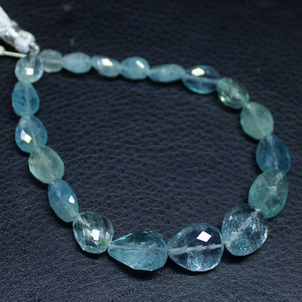 Natural Blue Aquamarine Faceted Oval Cut Gemstone Loose Beads Strand 9mm 15mm 4" - Jalvi & Co.