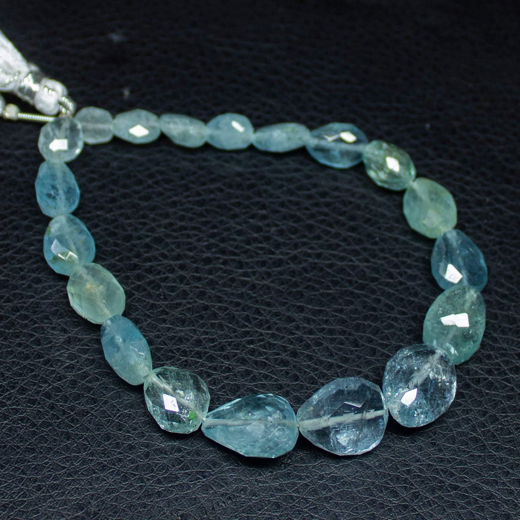 Natural Blue Aquamarine Faceted Oval Cut Gemstone Loose Beads Strand 9mm 15mm 4" - Jalvi & Co.