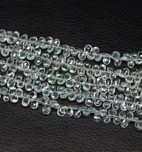 Load image into Gallery viewer, Natural Blue Aquamarine Faceted Pear Drop Beads 6.5mm 7mm 8inches - Jalvi &amp; Co.