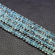 Load image into Gallery viewer, Natural Blue Aquamarine Faceted Rondelle Beads 5.5mm 13inches - Jalvi &amp; Co.
