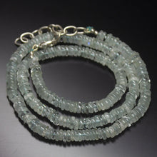 Load image into Gallery viewer, Natural Blue Aquamarine Smooth Wheel Beads Necklace 5mm 19inches - Jalvi &amp; Co.