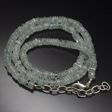 Load image into Gallery viewer, Natural Blue Aquamarine Smooth Wheel Beads Necklace 5mm 19inches - Jalvi &amp; Co.